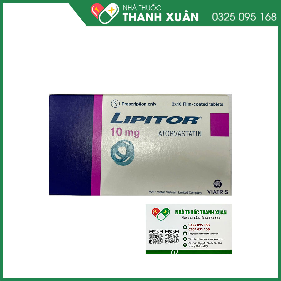 Thuốc Lipitor 10mg  Pfizer điều trị tăng Cholesterol